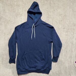 The Warmy Hoodie Sweatshirt Womens Blue Pullover Kangaroo Pocket Medium